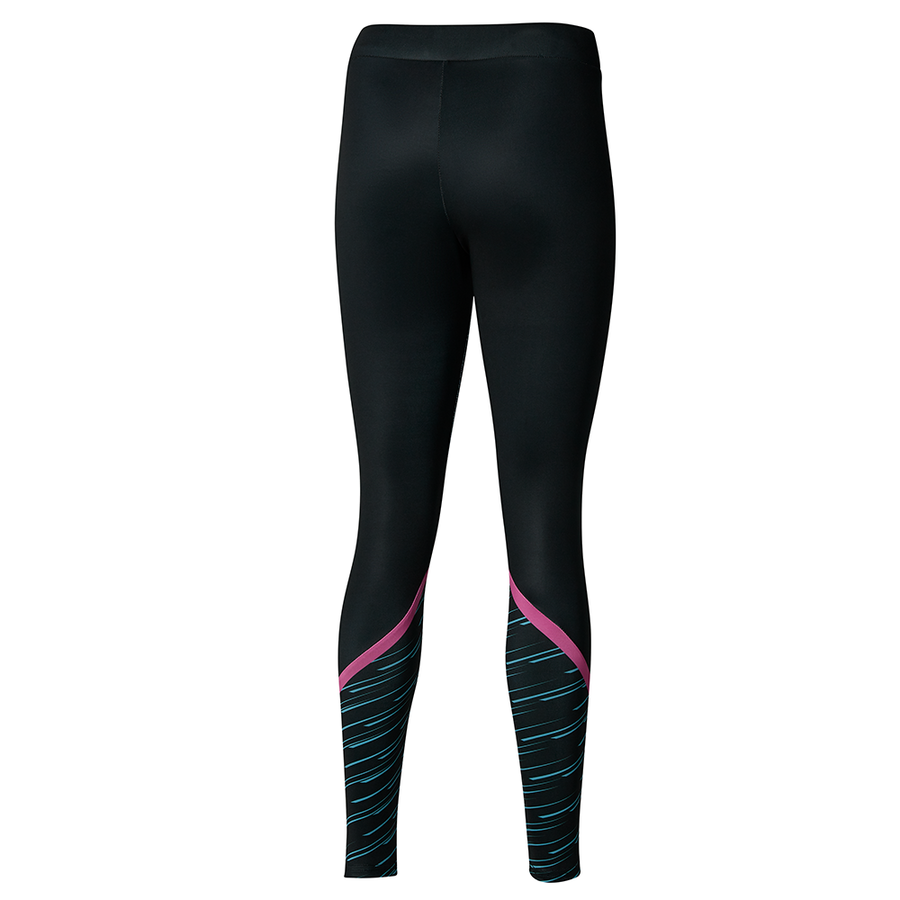 Mizuno Athletics Graphic Legging Black/Maui Blue